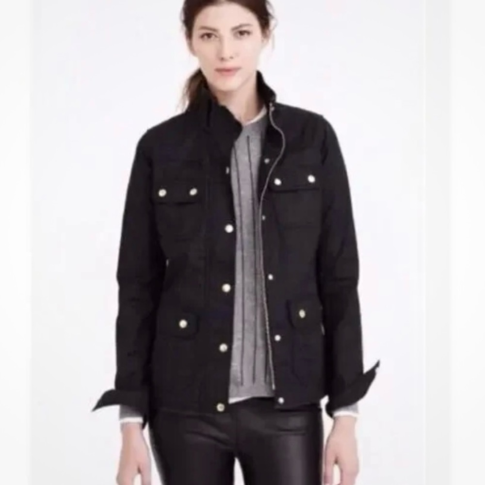 J.Crew Relaxed Boyfriend Downtown Field Military Jacket Dark Green Size Small